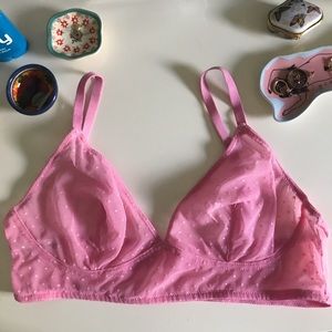 Pink lace bralette